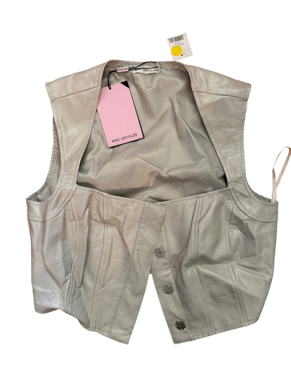 Avec Les Filles grey cropped vest medium